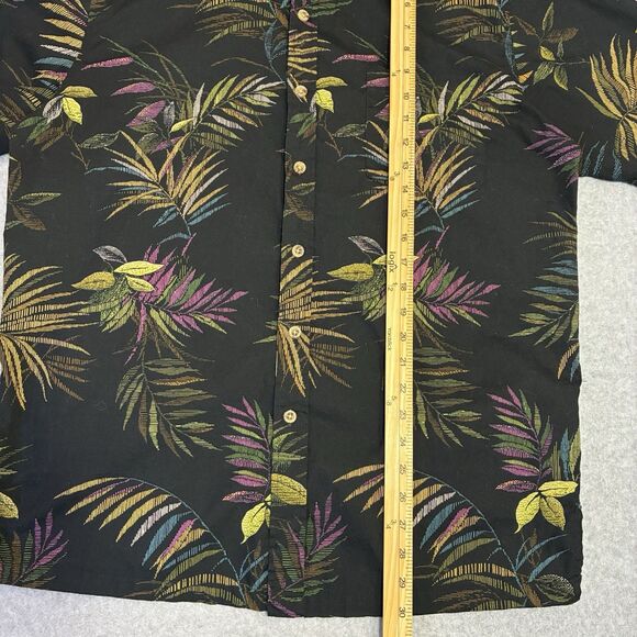 Men’s Medium Cooke Street Honolulu Shirt Tropical Boho Button Front Cotton Black - Picture 3 of 6